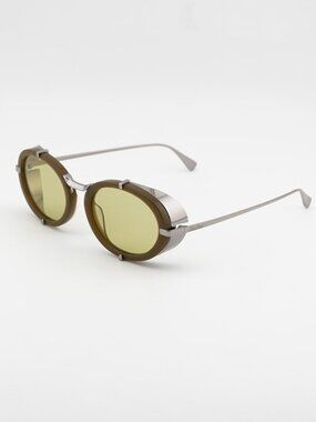 MaxMara SELMA MM0103 96N Sunglasses Shiny Dark Green Oval Frame, Green Lenses